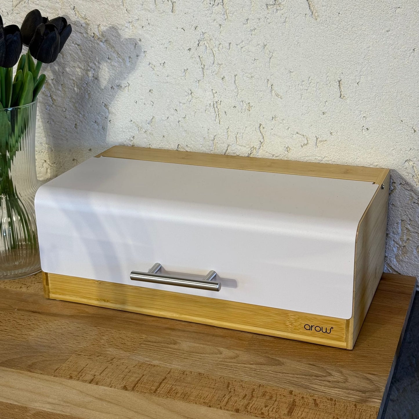 Alga Bambu Büyük Boy Ekmek Kutusu Krem