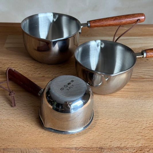 Kylie 3 Boy Çelik Akasya Ağacı Saplı Ölçü Seti (304 Çelik Yüksek Kalite)