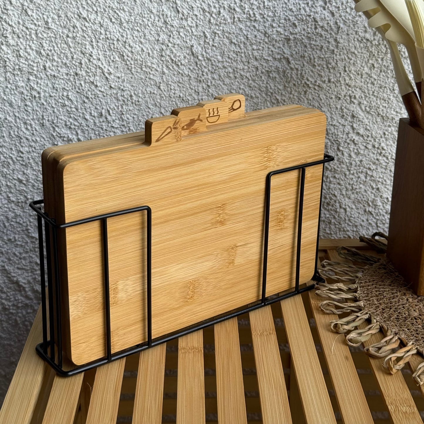 Zara Model Metal Standlı 4 Lü Set Kesme Tahtası