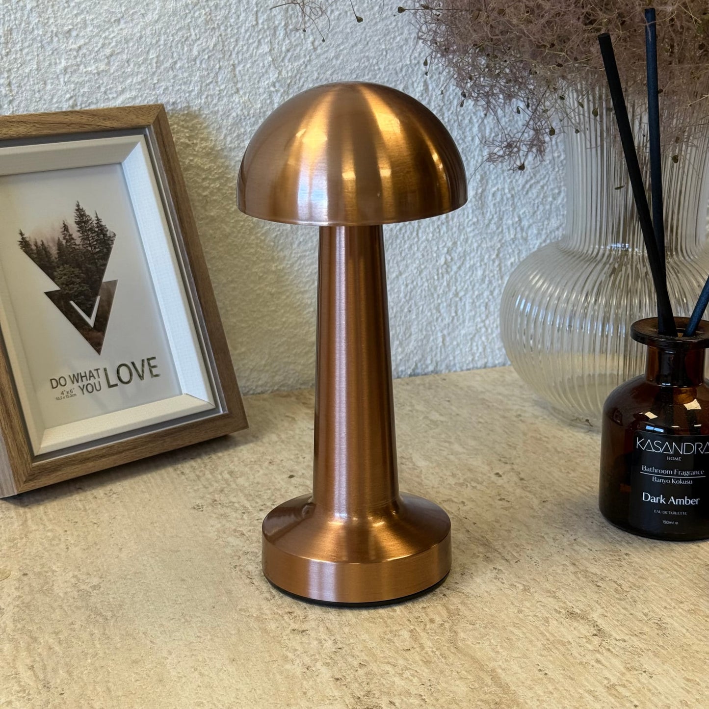 Mira Yuvarlak Masaüstü, 3 Fonksiyonlu Led Lamba Şarjlı 23 cm Rose