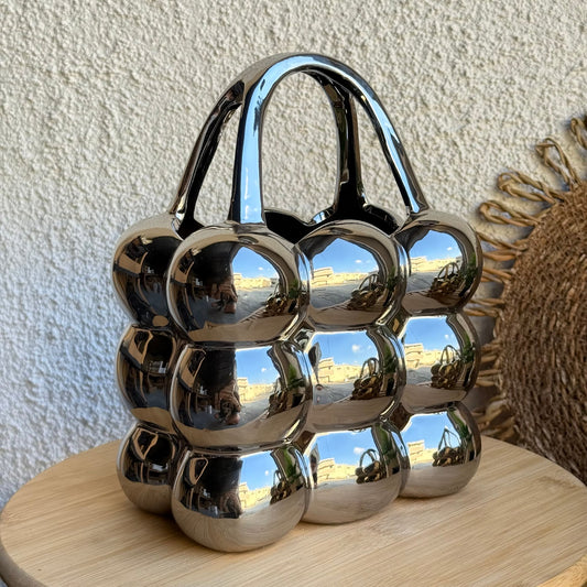 BEAD Çanta Vazo Gümüş