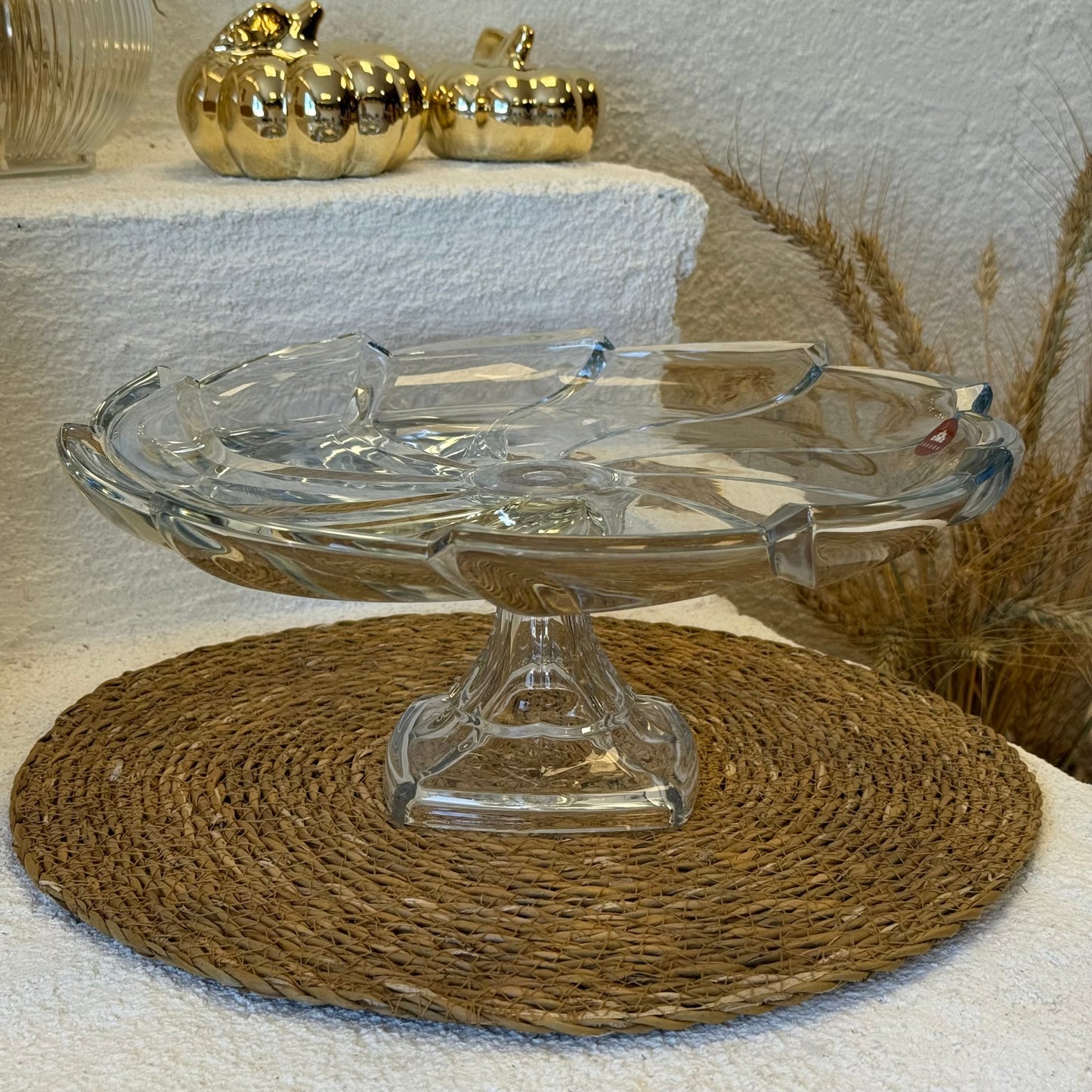 Eleanor Ayaklı Kristal Geniş Kase Sunumluk 31 cm