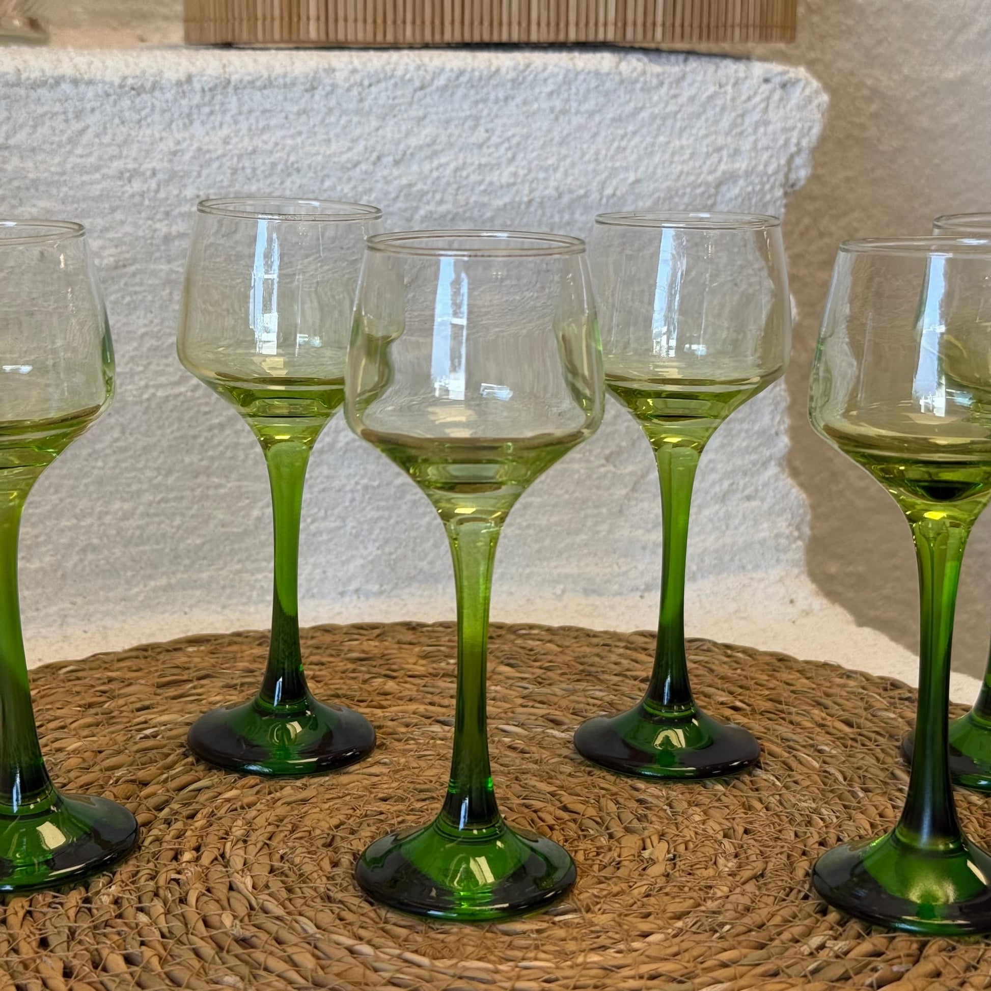 Degrade Ayaklı Kahve Yanı Yeşil 6 Adet