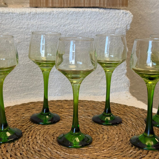 Degrade Ayaklı Kahve Yanı Yeşil 6 Adet