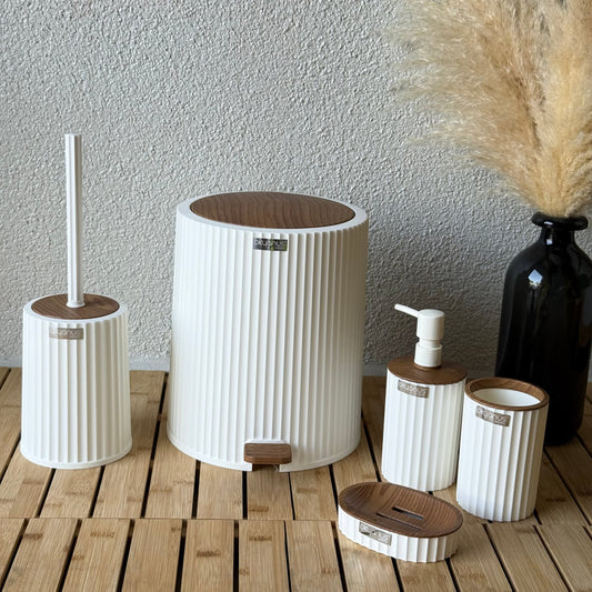 Coliseum Akrilik Banyo Seti 5 Patça Krem