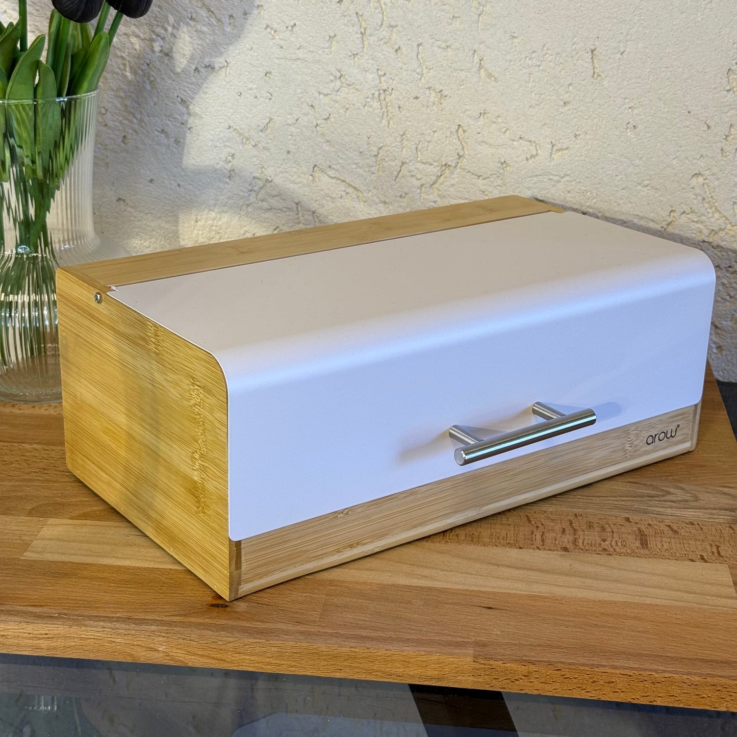 Alga Bambu Büyük Boy Ekmek Kutusu Krem