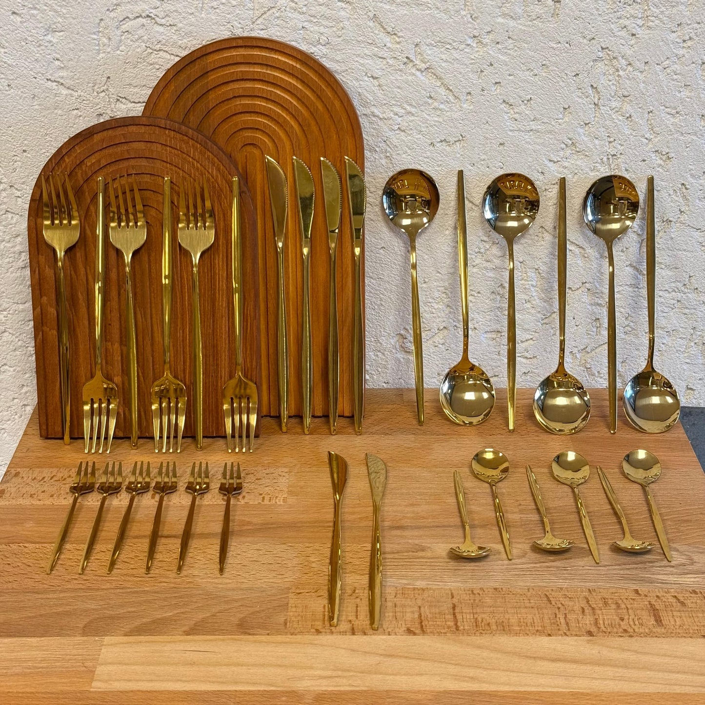 Zra Model 30 Parça 6 Kişilik Çatal Kaşık Bıçak Seti Gold (Çok Satanlarda)