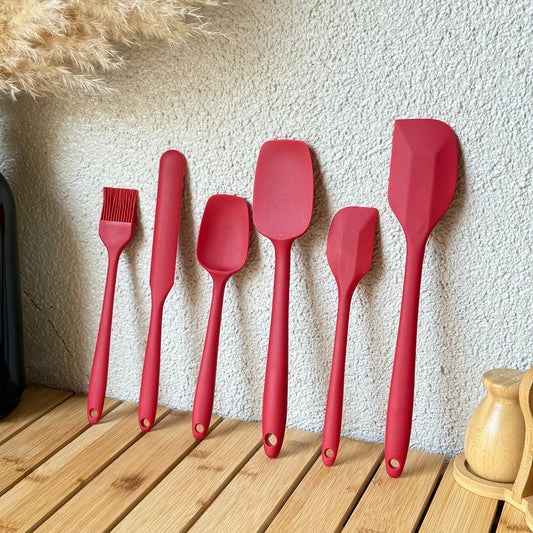 İcon Silikon Mutfak Seti 6 Parça Kırmızı