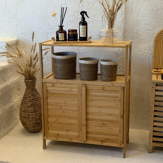 Miena Çok Amaçlı Bambu Dolap 63x27x85 cm
