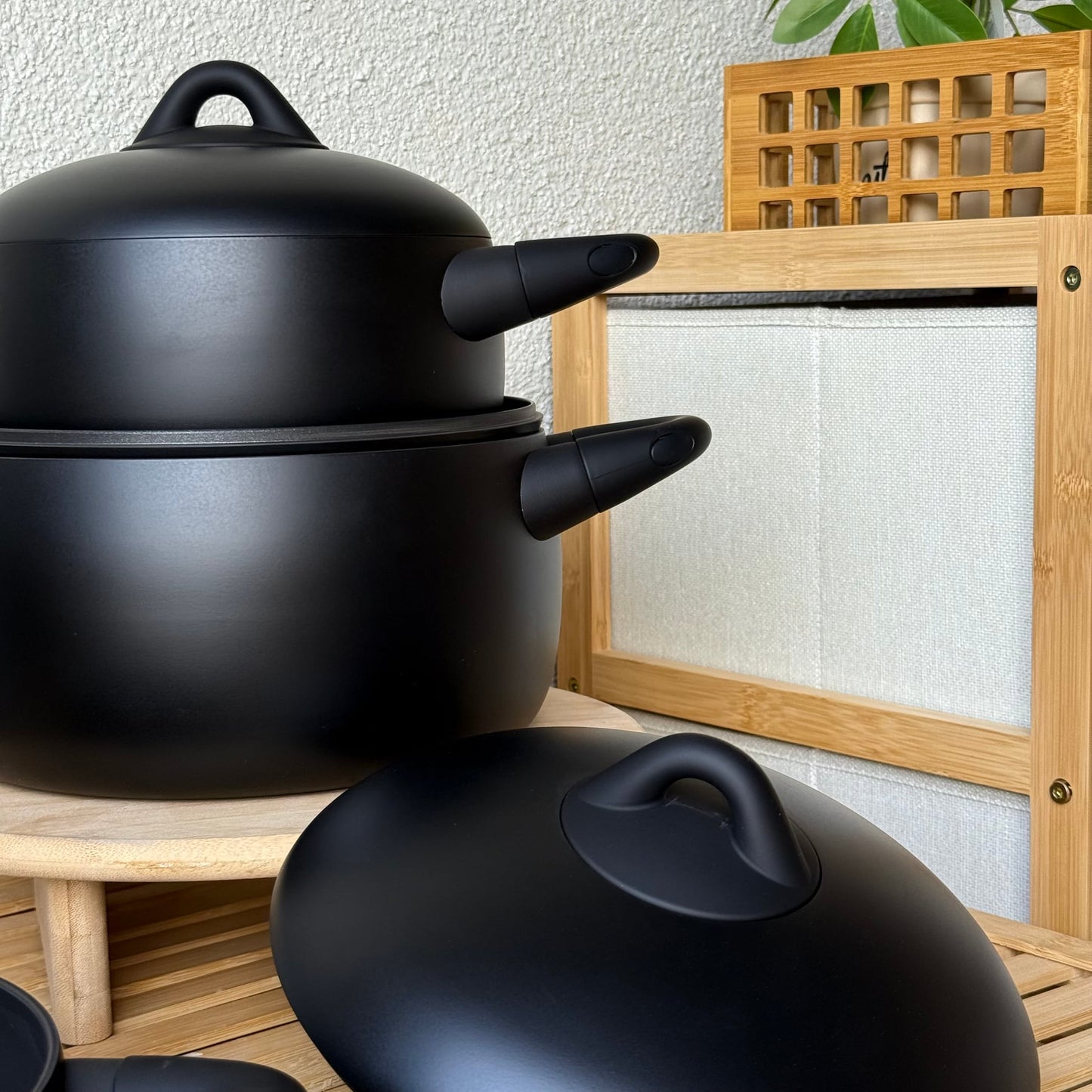 Dolce 7 Parça Döküm Gövde Tencere Seti Mat Siyah