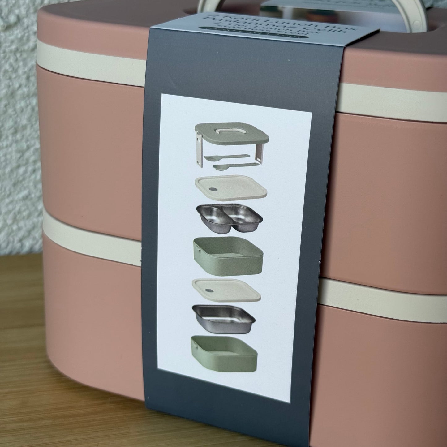 Okyanus 2 Katlı Lunch Box Pudra 19,5x14,3x13,2 CM