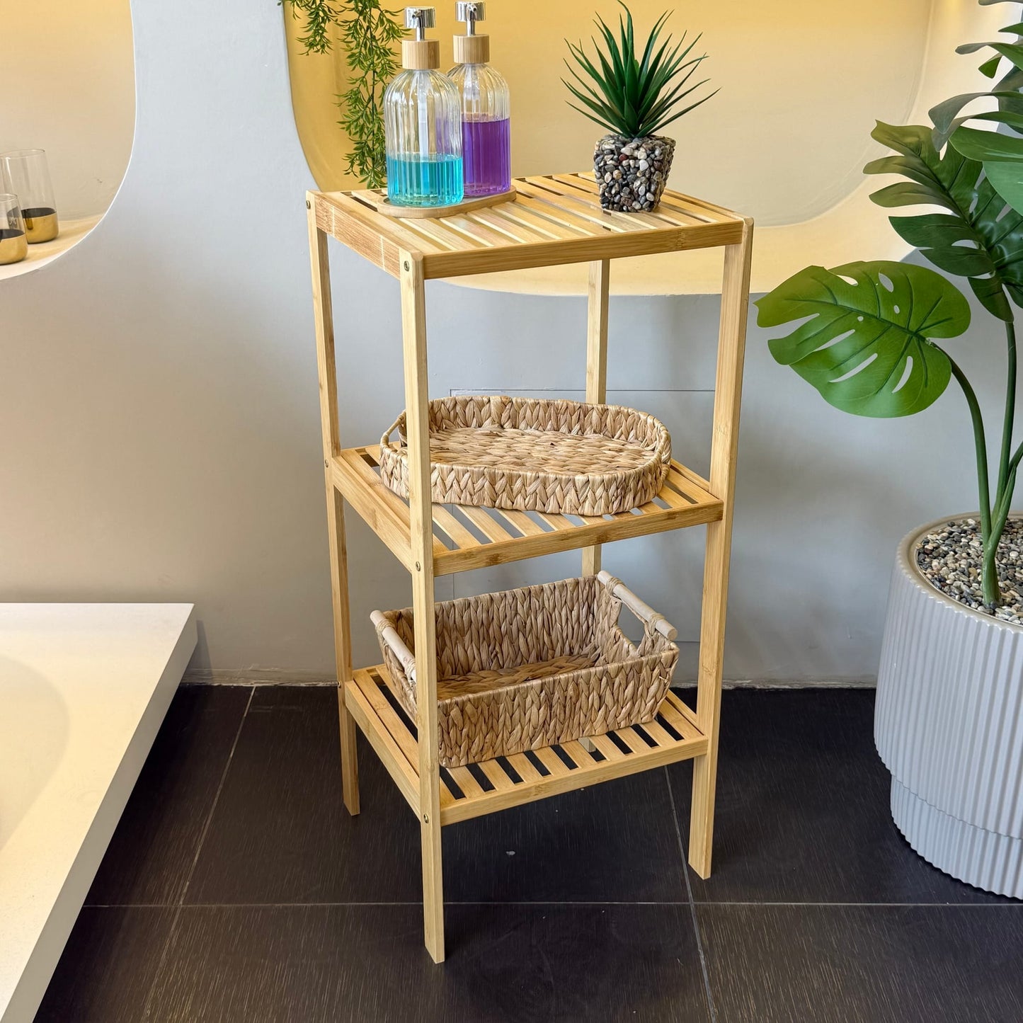 Lara Bambu 3 Katlı Raf