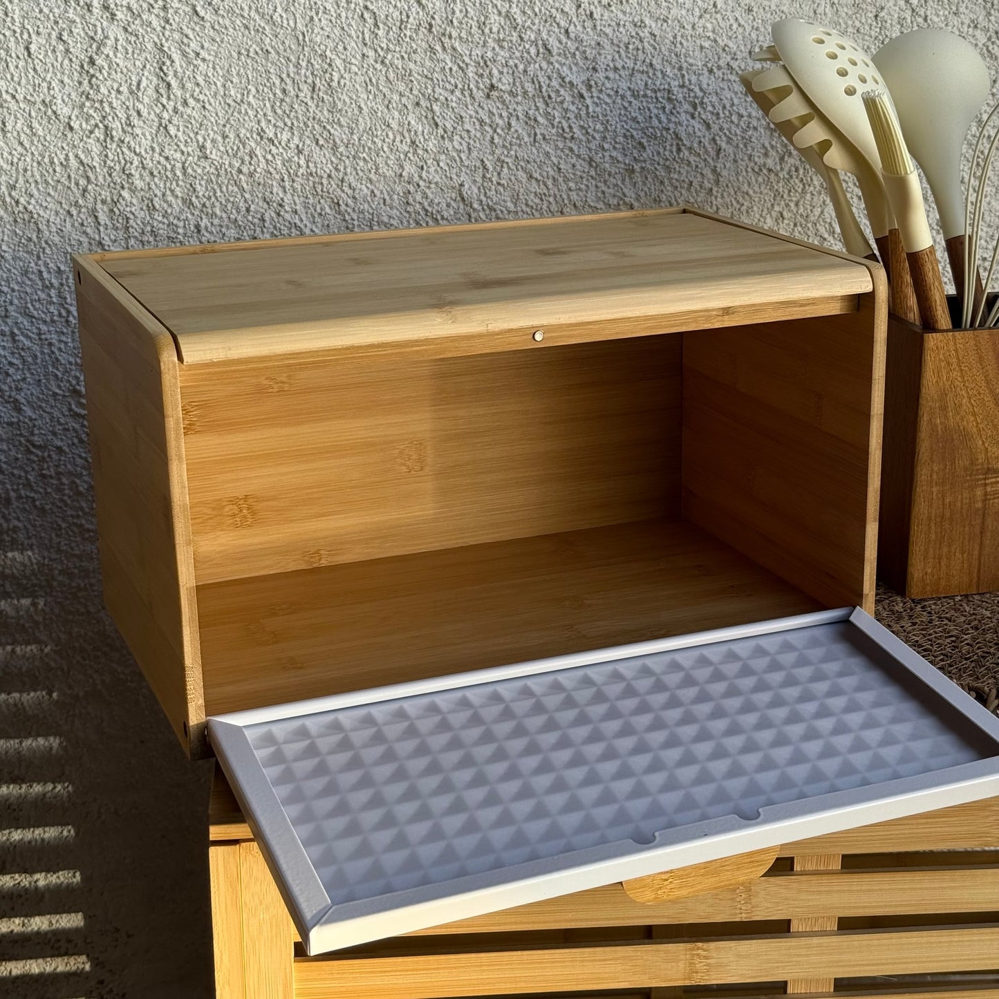 Wilda Bambu Ekmek Kutusu Beyaz