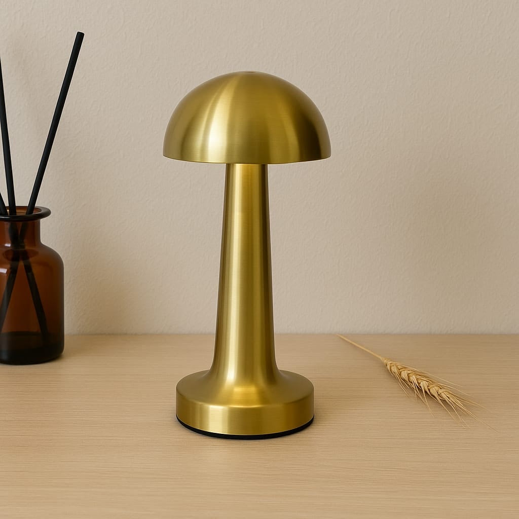 Mira Yuvarlak Masaüstü, 3 Fonksiyonlu Led Lamba Şarjlı 23 cm Gold