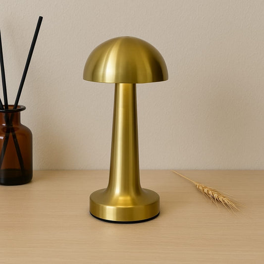 Mira Yuvarlak Masaüstü, 3 Fonksiyonlu Led Lamba Şarjlı 23 cm Gold