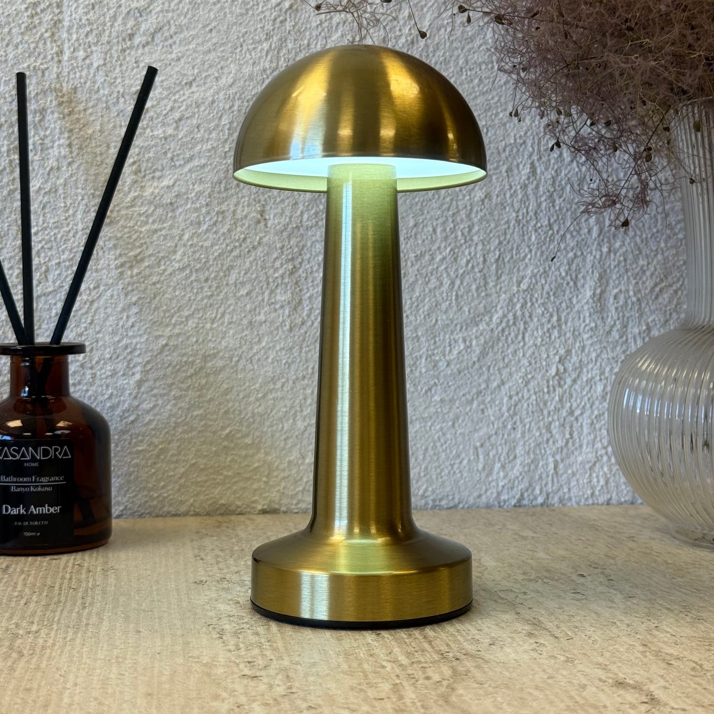 Mira Yuvarlak Masaüstü, 3 Fonksiyonlu Led Lamba Şarjlı 23 cm Gold