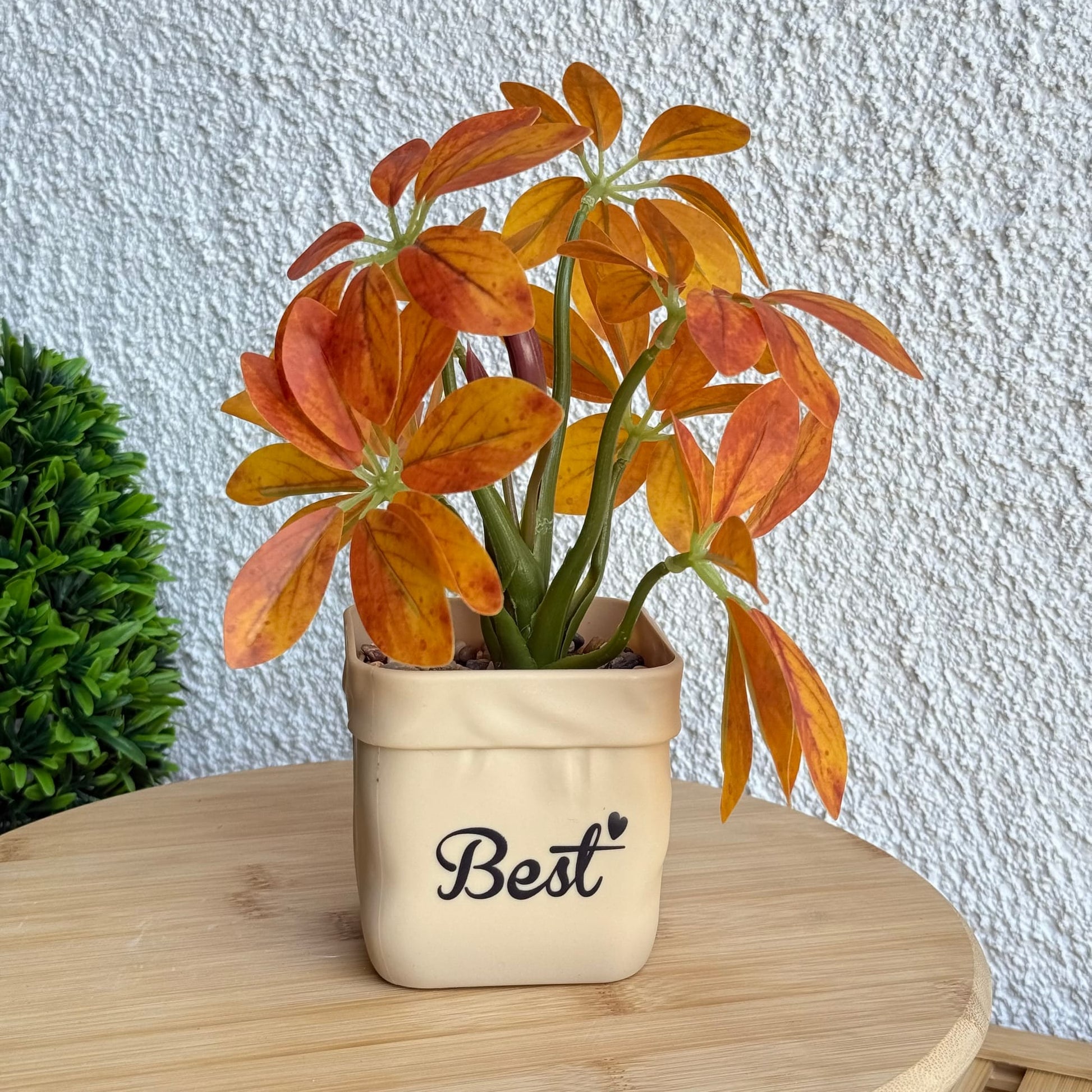 Best Saksılı Yapay Çiçek Turuncu 25 cm