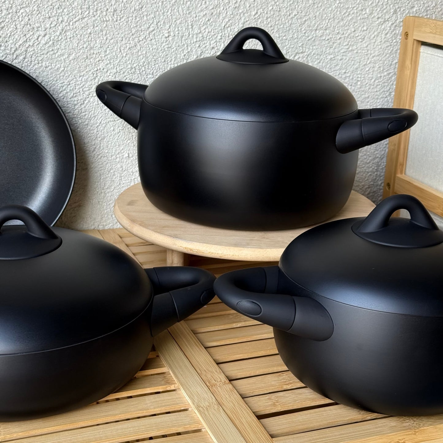 Dolce 7 Parça Döküm Gövde Tencere Seti Mat Siyah