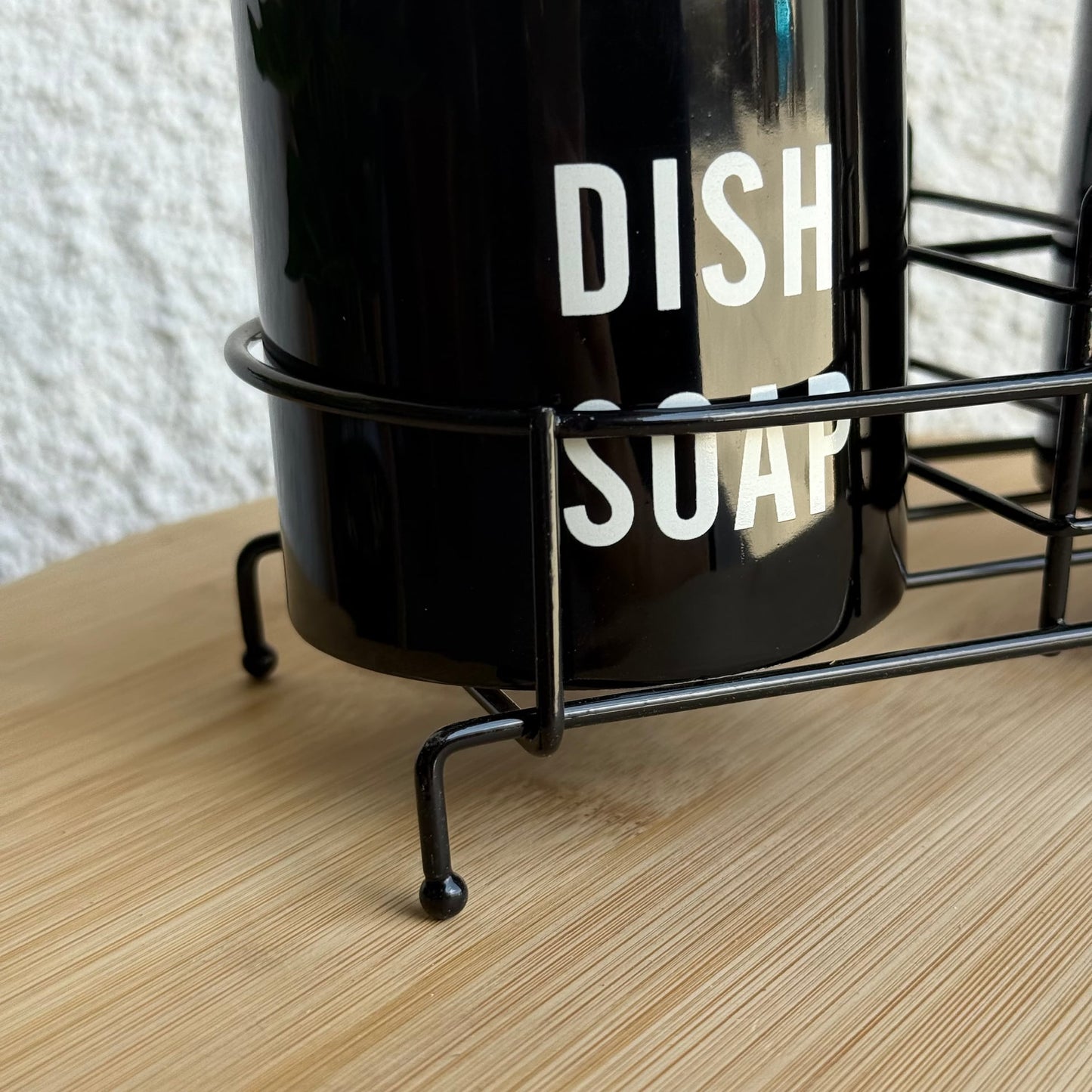 Tonish Metal Standlı Poeselen Sıvı Sabunluk Seti Siyah