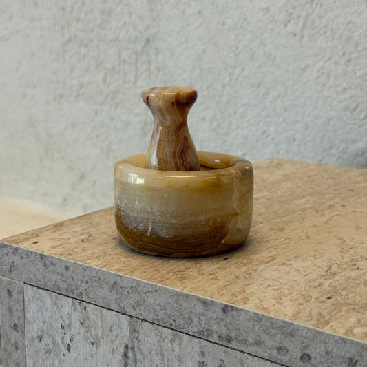 Maru Saf Mermer Küçük Boy Havan 4x7 cm Krem