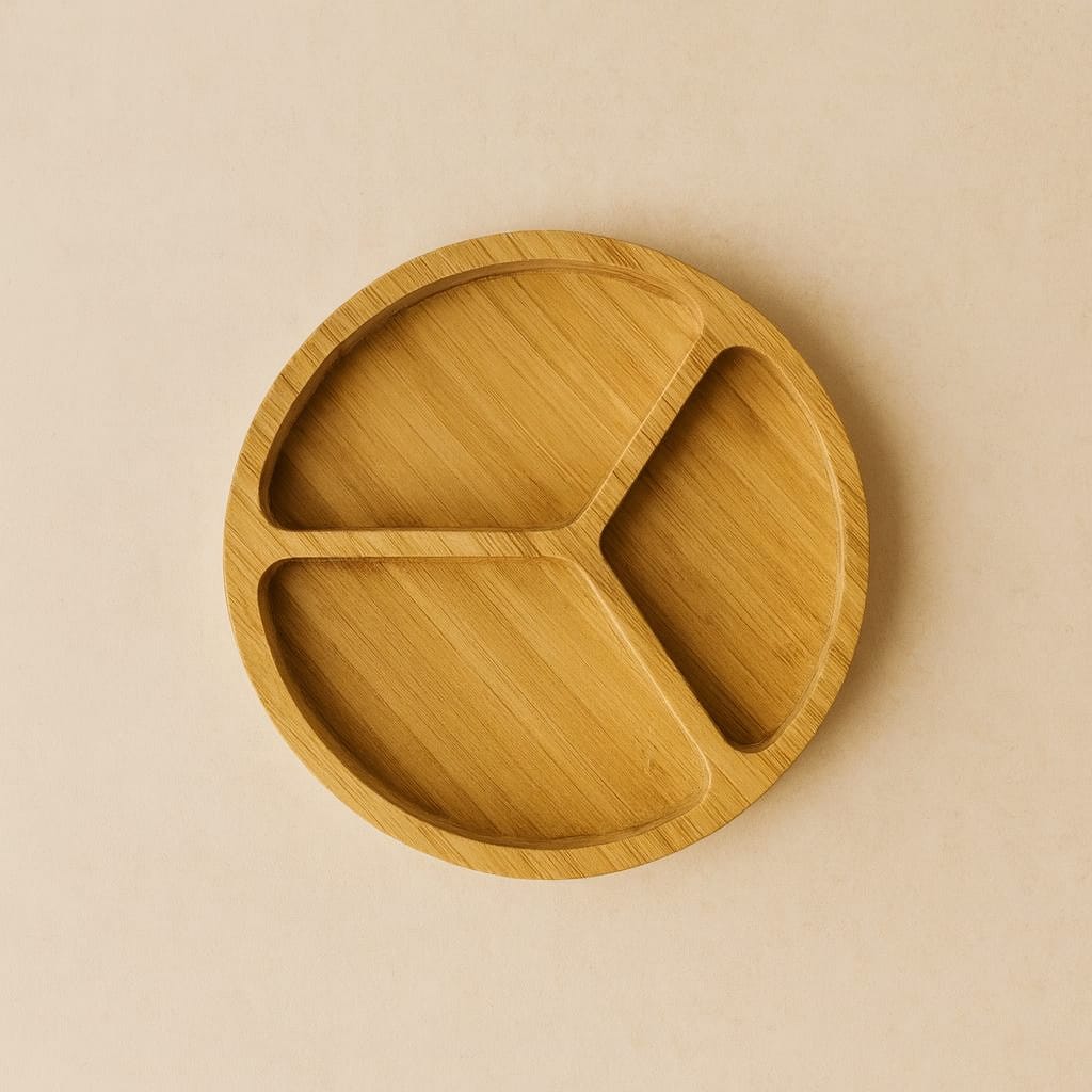 Albert Bambu 3 Bölmeli Çerezlik Sunumluk 12 CM