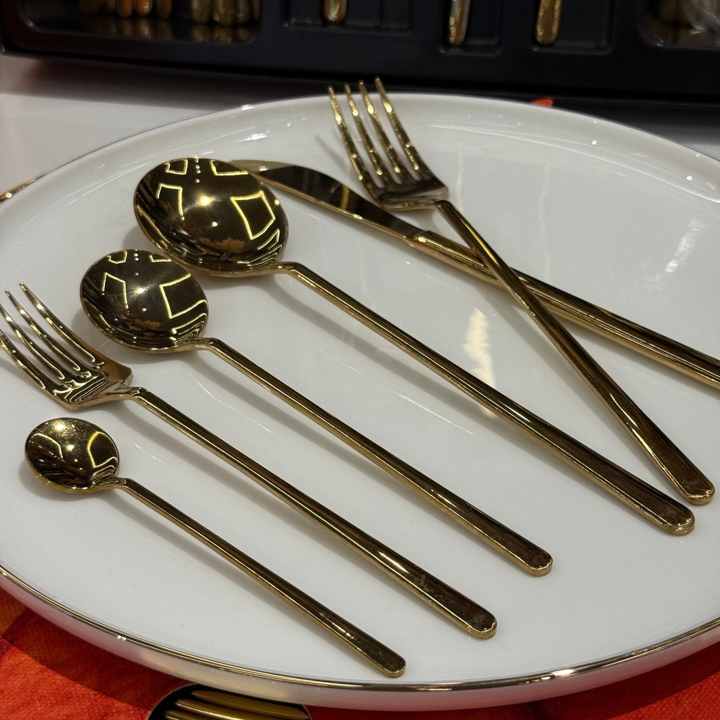 Arow Çatal Kaşık Bıçak Seti 6 Kişilik 36 Parça Gold
