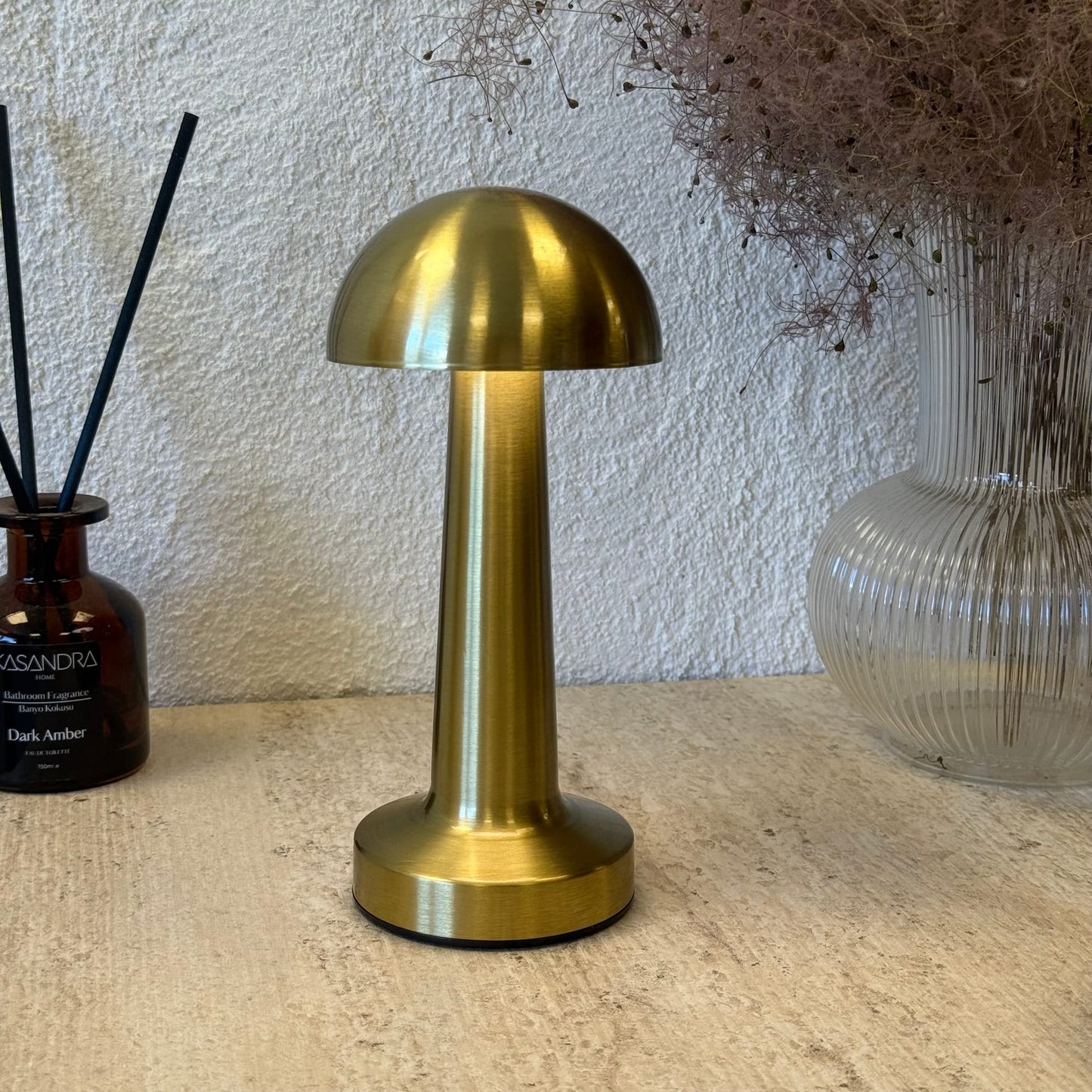 Mira Yuvarlak Masaüstü, 3 Fonksiyonlu Led Lamba Şarjlı 23 cm Gold