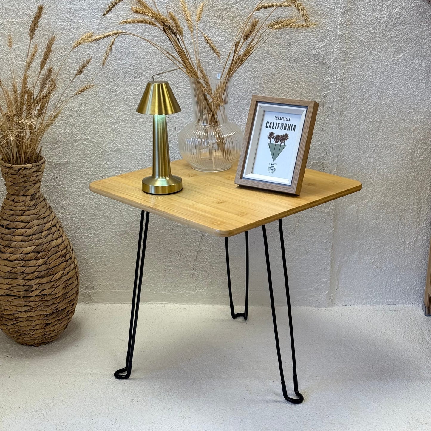 Katlanır Bambu Kare Orta Sehpa 44x44x46 cm