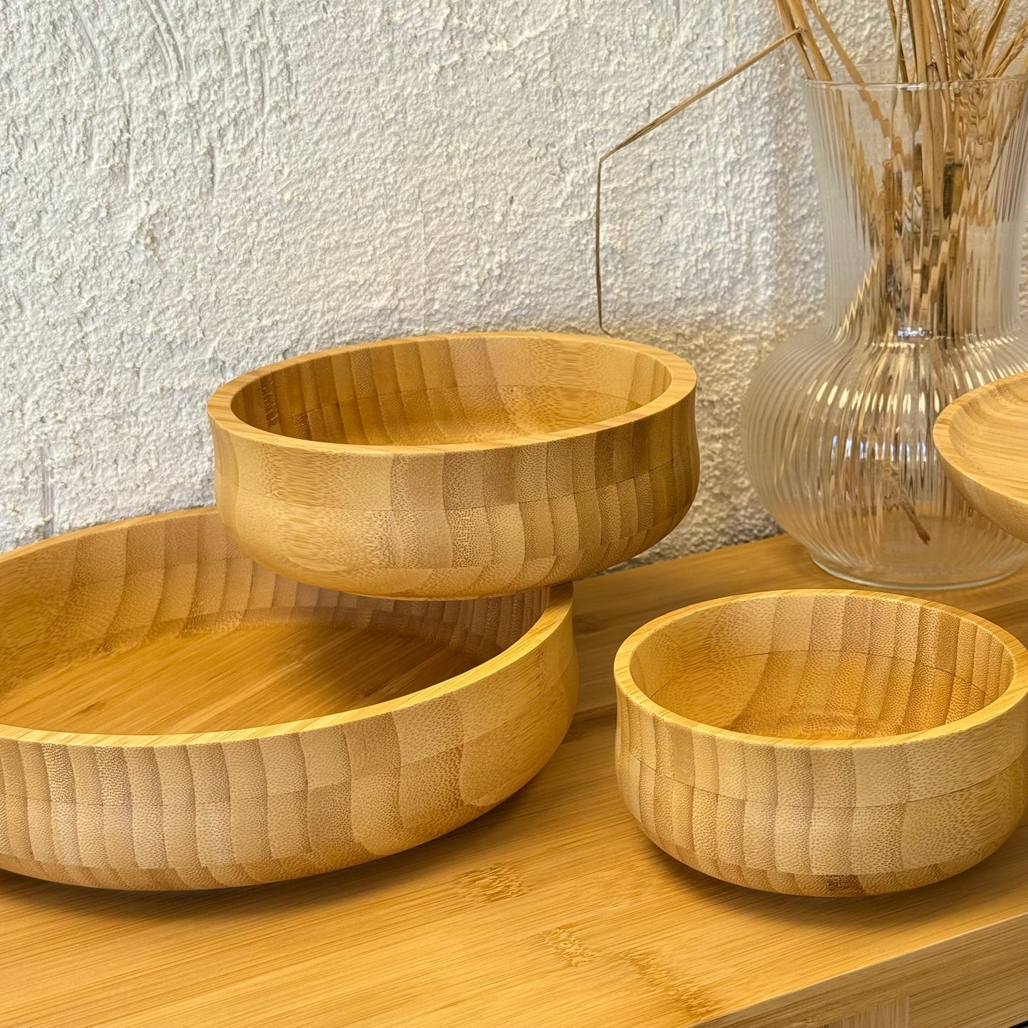 Liva Bambu 3 Boy Yuvarlak Kase 24 cm, 18 cm, 13 cm