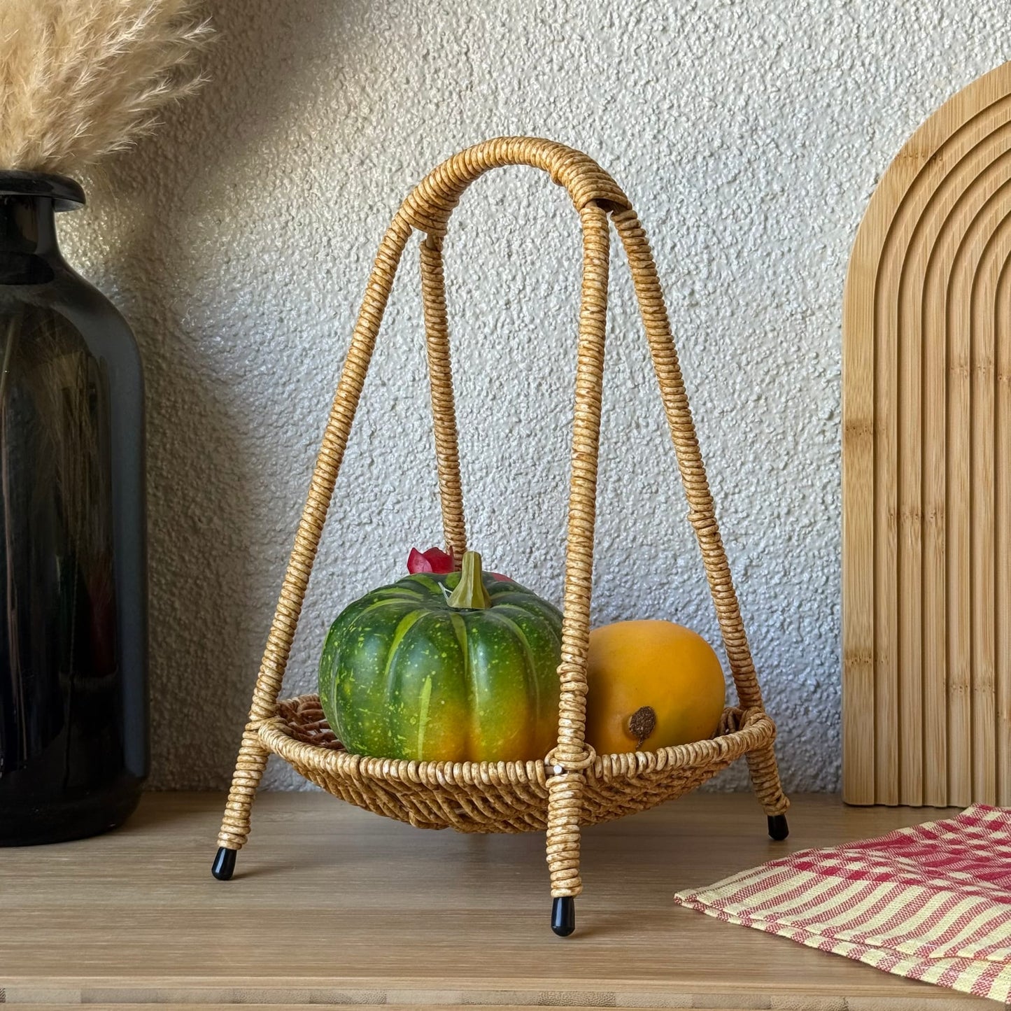 Deo Rattan Meyvelik Sunumluk 27 CM Naturel