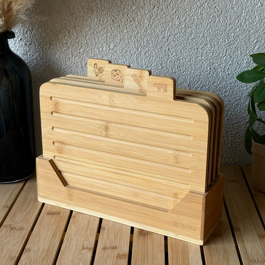 Lucias Bambu  Standlı Kesme Tahtası Seti