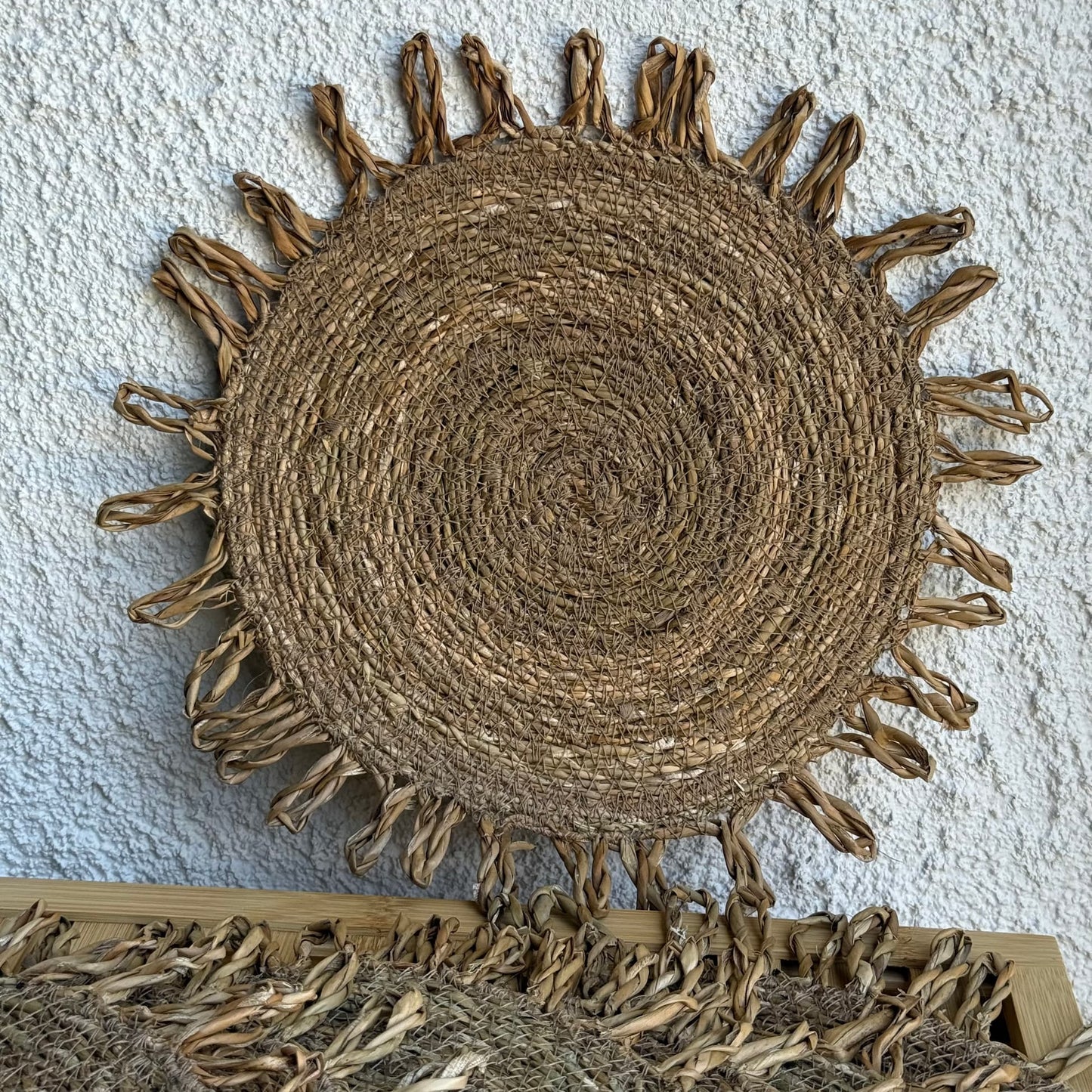 SVR Püskülü Amerikan Servisi Yuvarlak Hasır 6 Adet