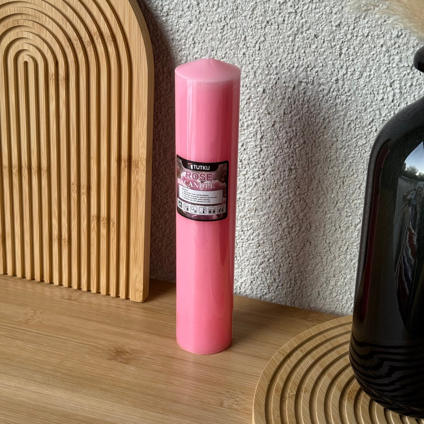 Candle Baton Uzun Mum 25 CM Rose