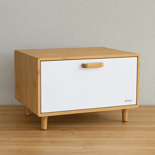 Eva Ayaklı Bambu Ekmeklik Beyaz