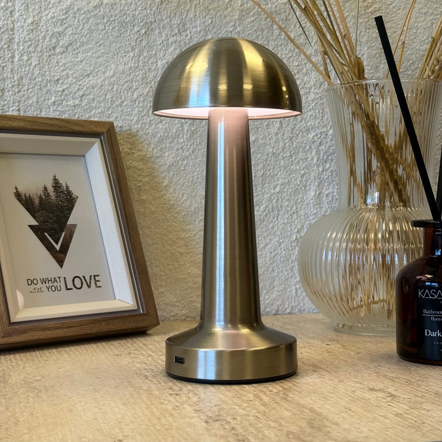 Mira Yuvarlak Masaüstü, 3 Fonksiyonlu Led Lamba Şarjlı 23 cm Gümüş