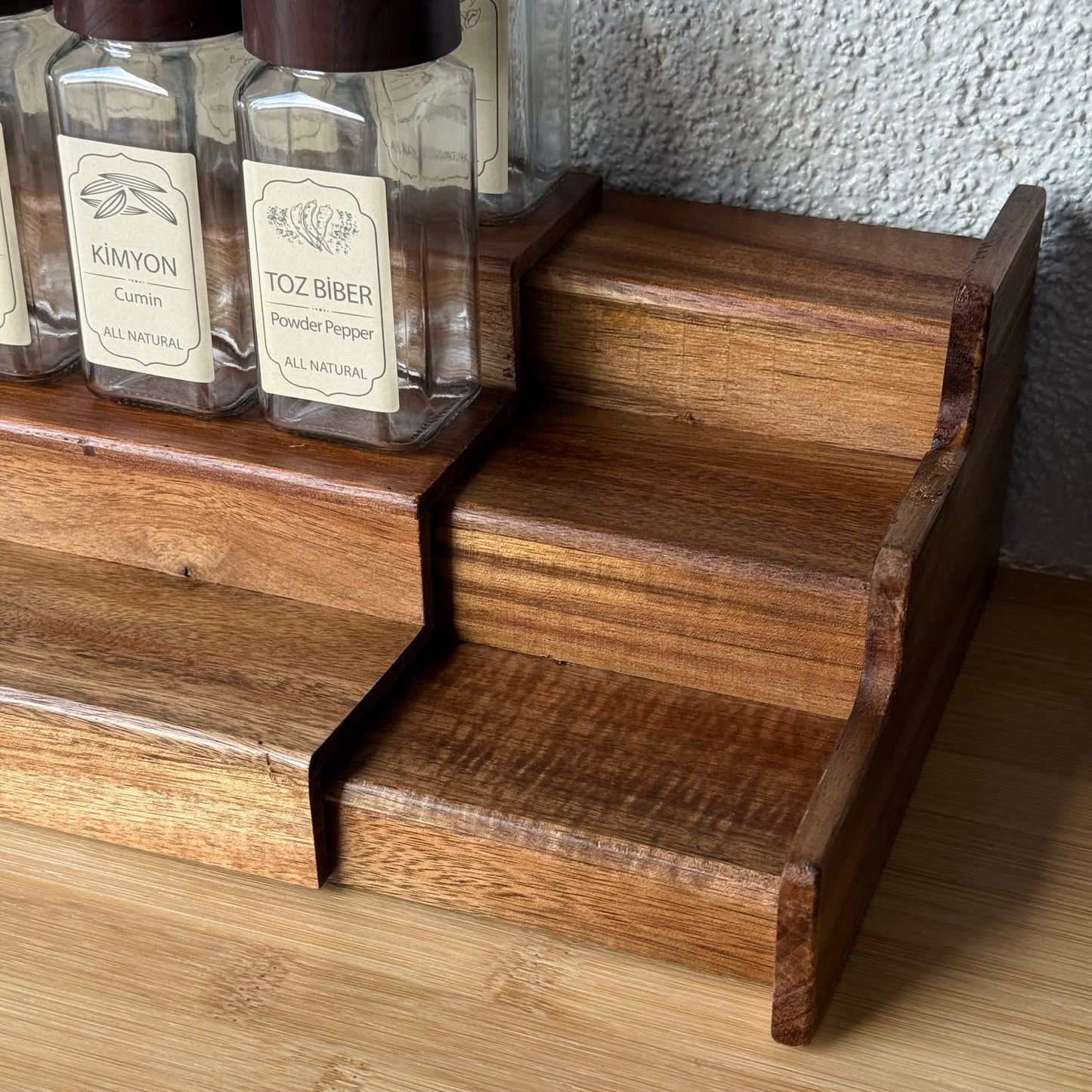 Mollen Vintage Açılır Kapanır Standlı 12'Li Cam Baharatlık Set