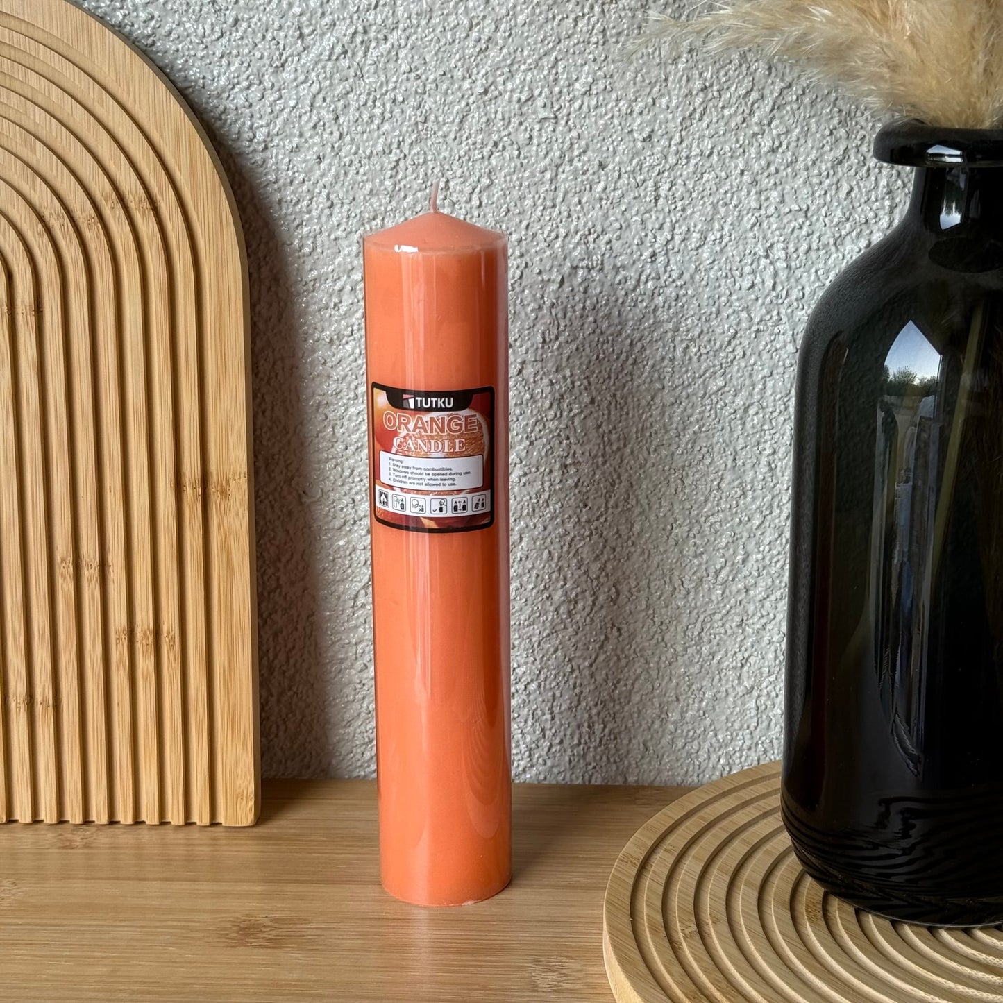 Candle Baton Uzun Mum 25 CM Orange