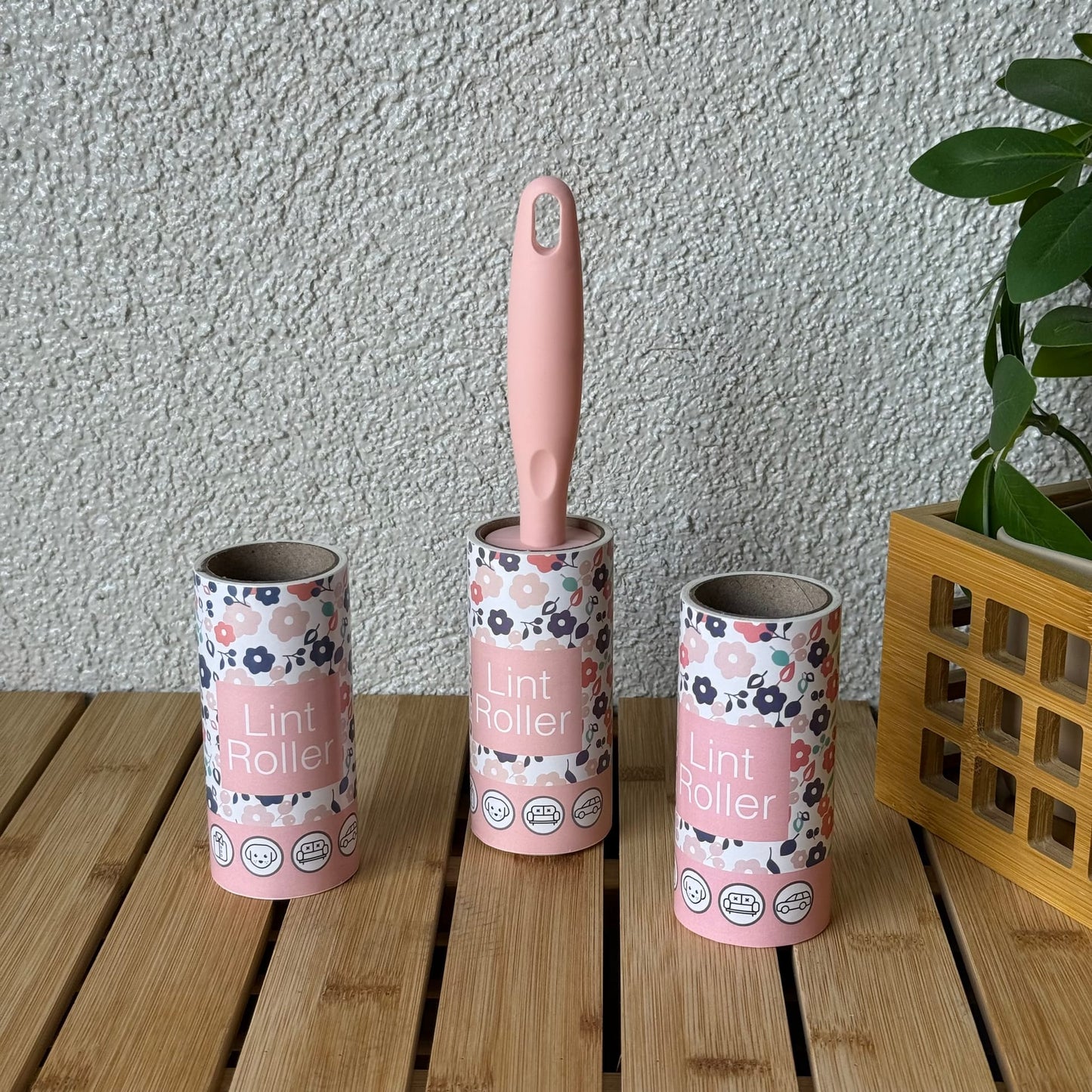 Lint Roller 3 Lü Set Tüy Toplayıcı Çiçek Desenli