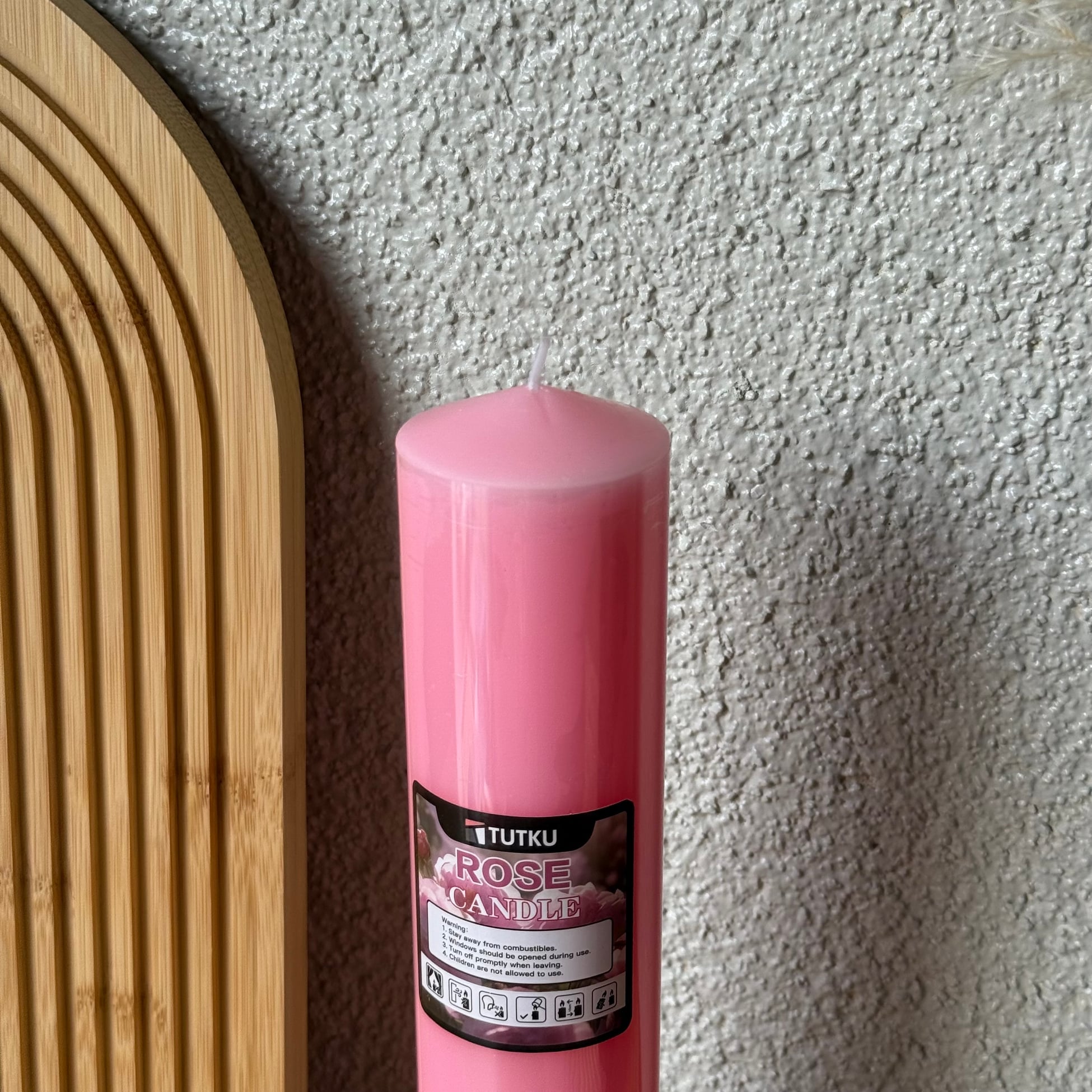 Candle Baton Uzun Mum 25 CM Rose
