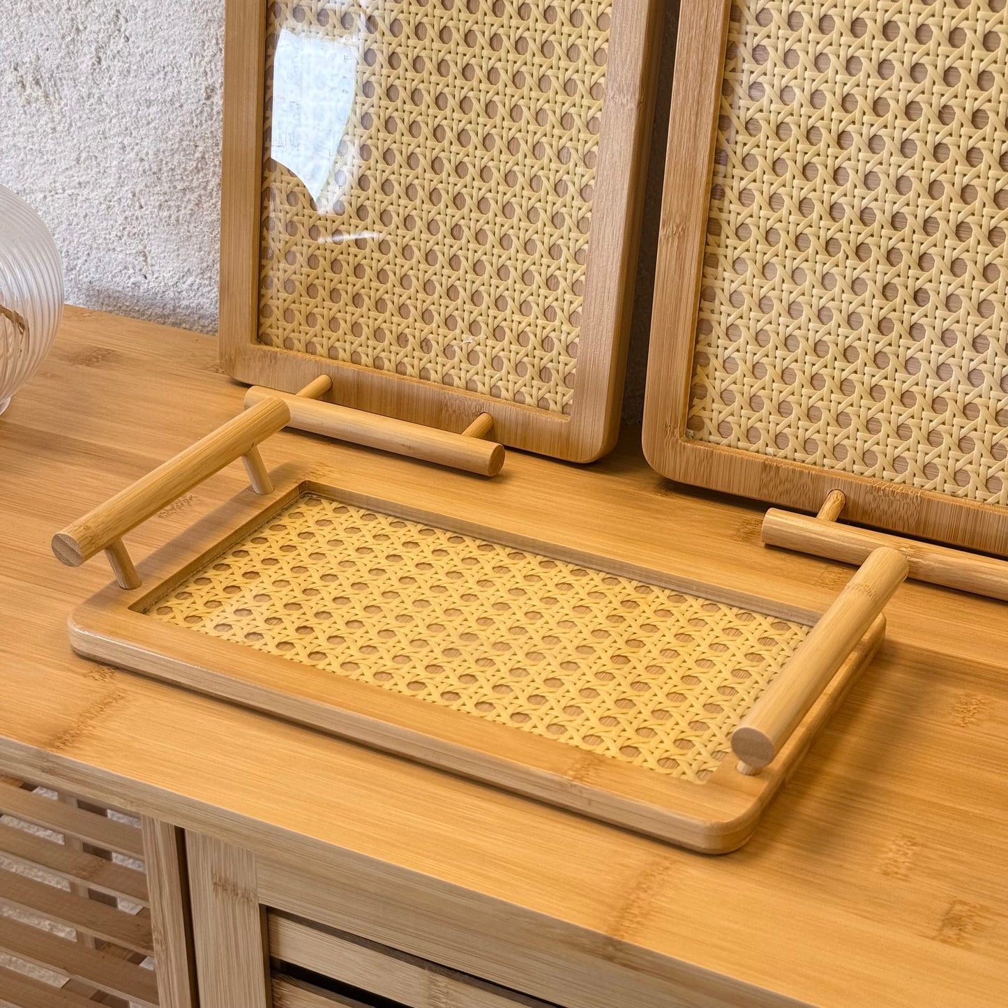 Rattan 3 Boy Bambu Tepsi