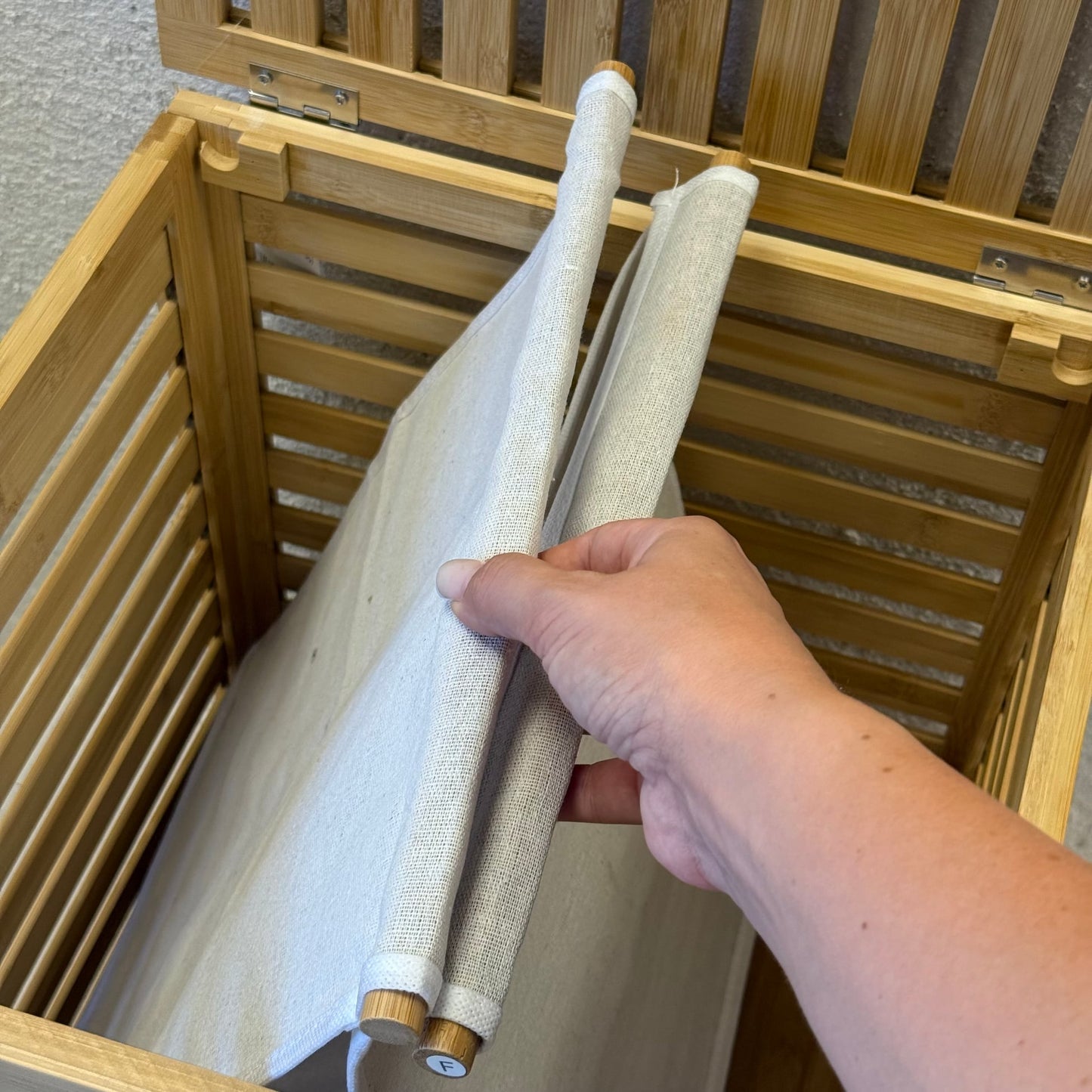 Bambu Kirli Çamaşır Sepeti 57x40x40 cm