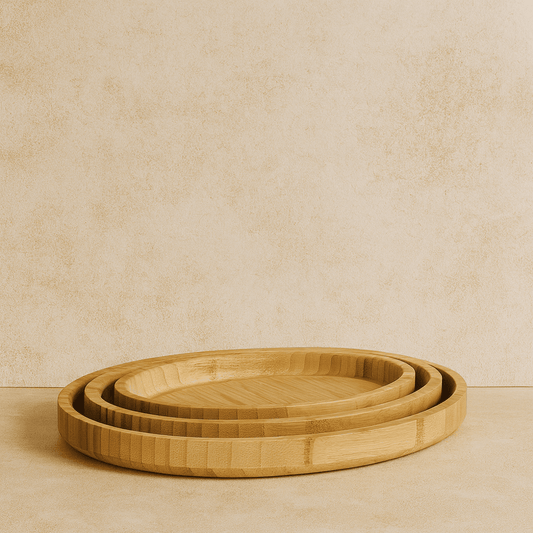 Leonardo Bambu 3 Boy Bambu Oval Tepsi Seti