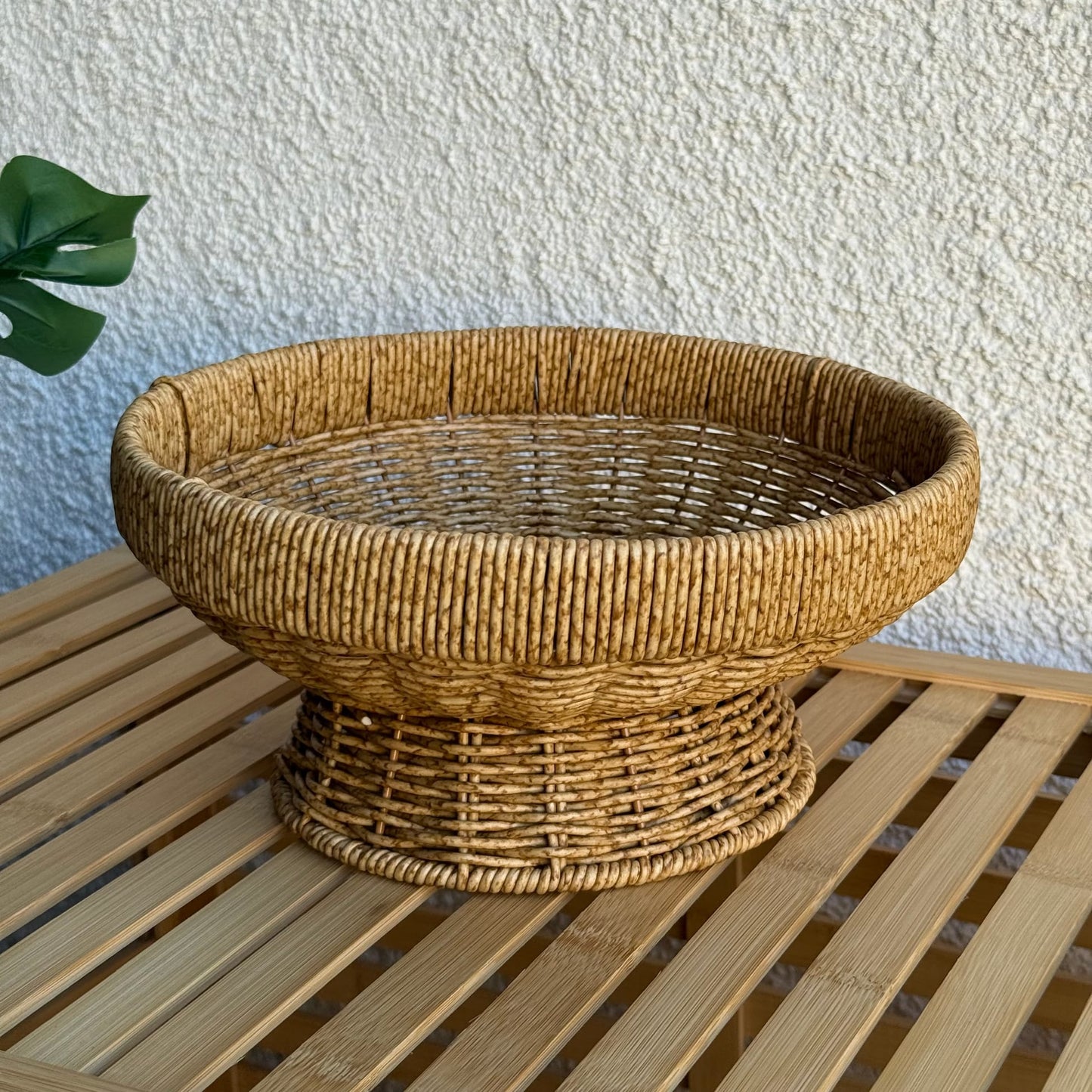 Lara Rattan Ayaklı Meyvelik 25 cm Naturel