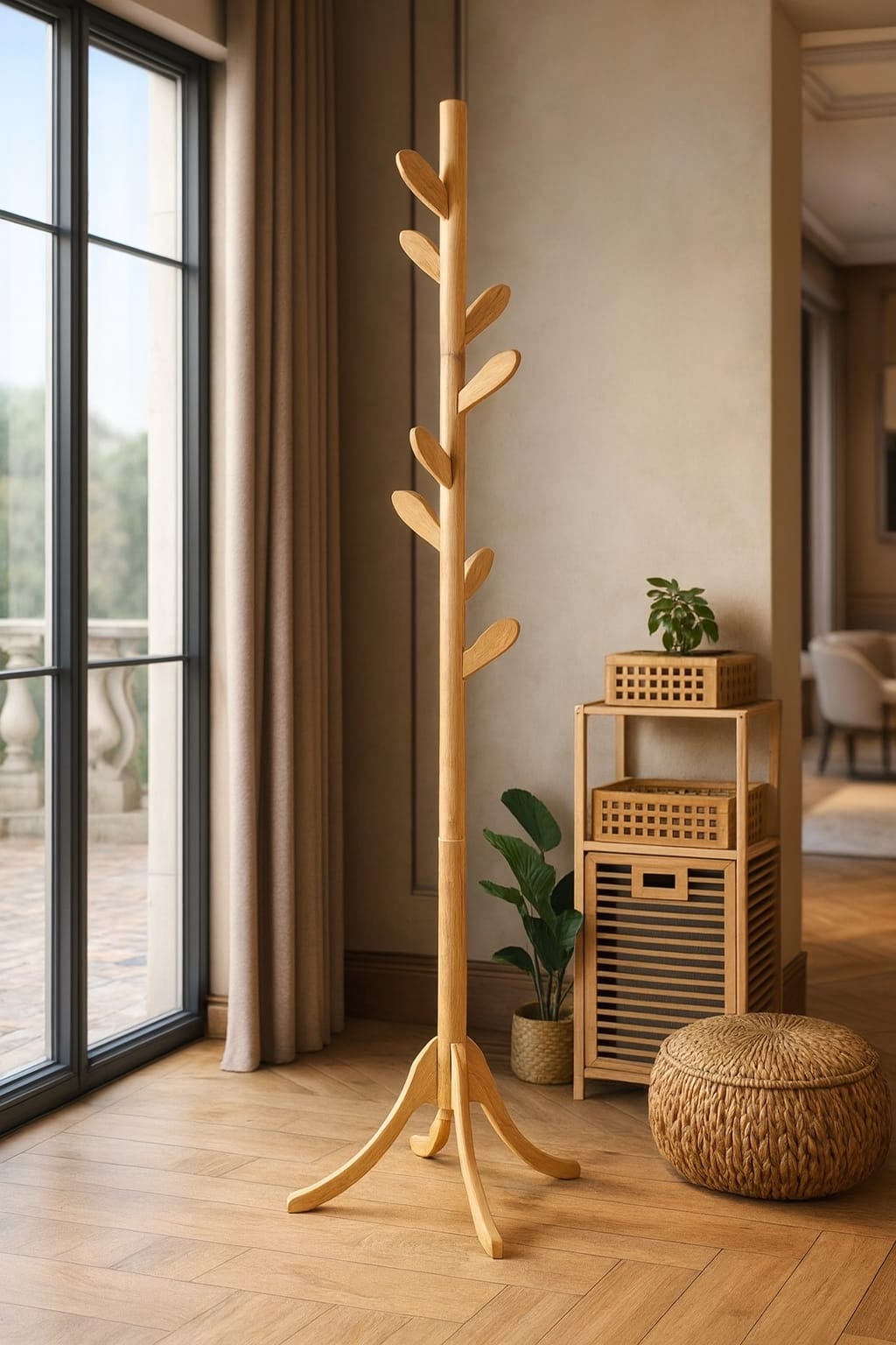 Elbis Bambu Ayaklı Demonte Askılık Portmanto 1.73 cm