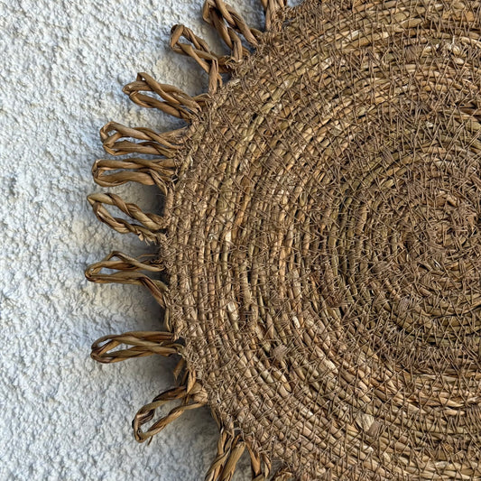 SVR Püskülü Amerikan Servisi Yuvarlak Hasır 6 Adet