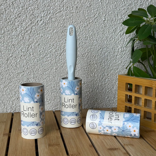 Lint Roller 3 Lü Tüy Toplayıcı Set Mavi Çiçekli