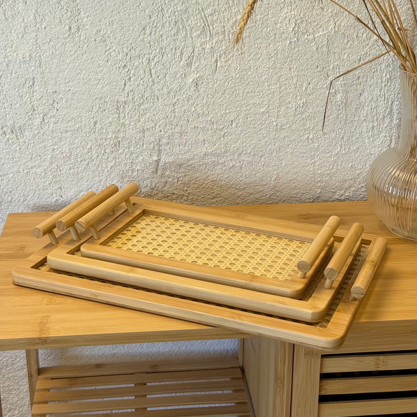 Rattan 3 Boy Bambu Tepsi