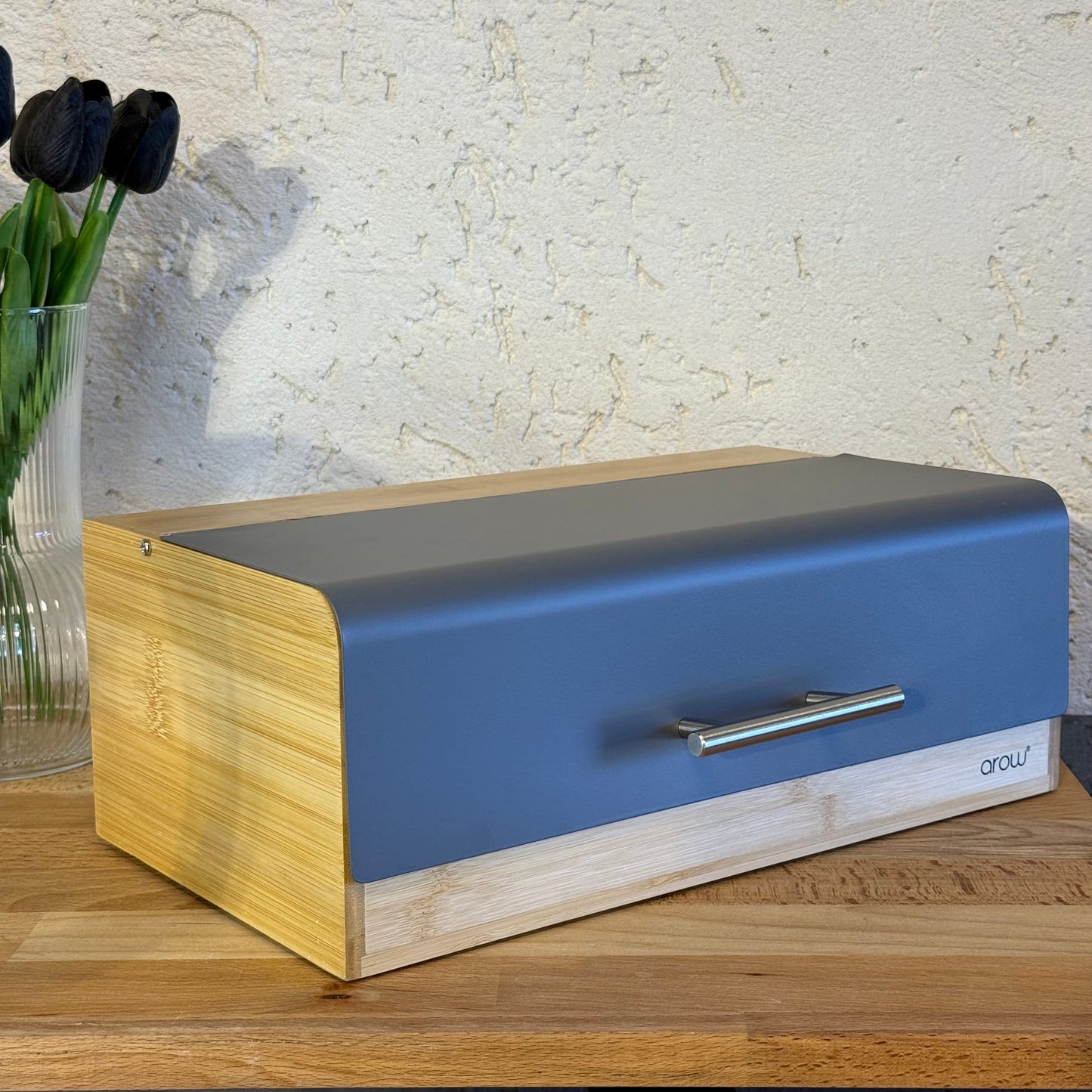 Alga Bambu Büyük Boy Ekmek Kutusu Gri