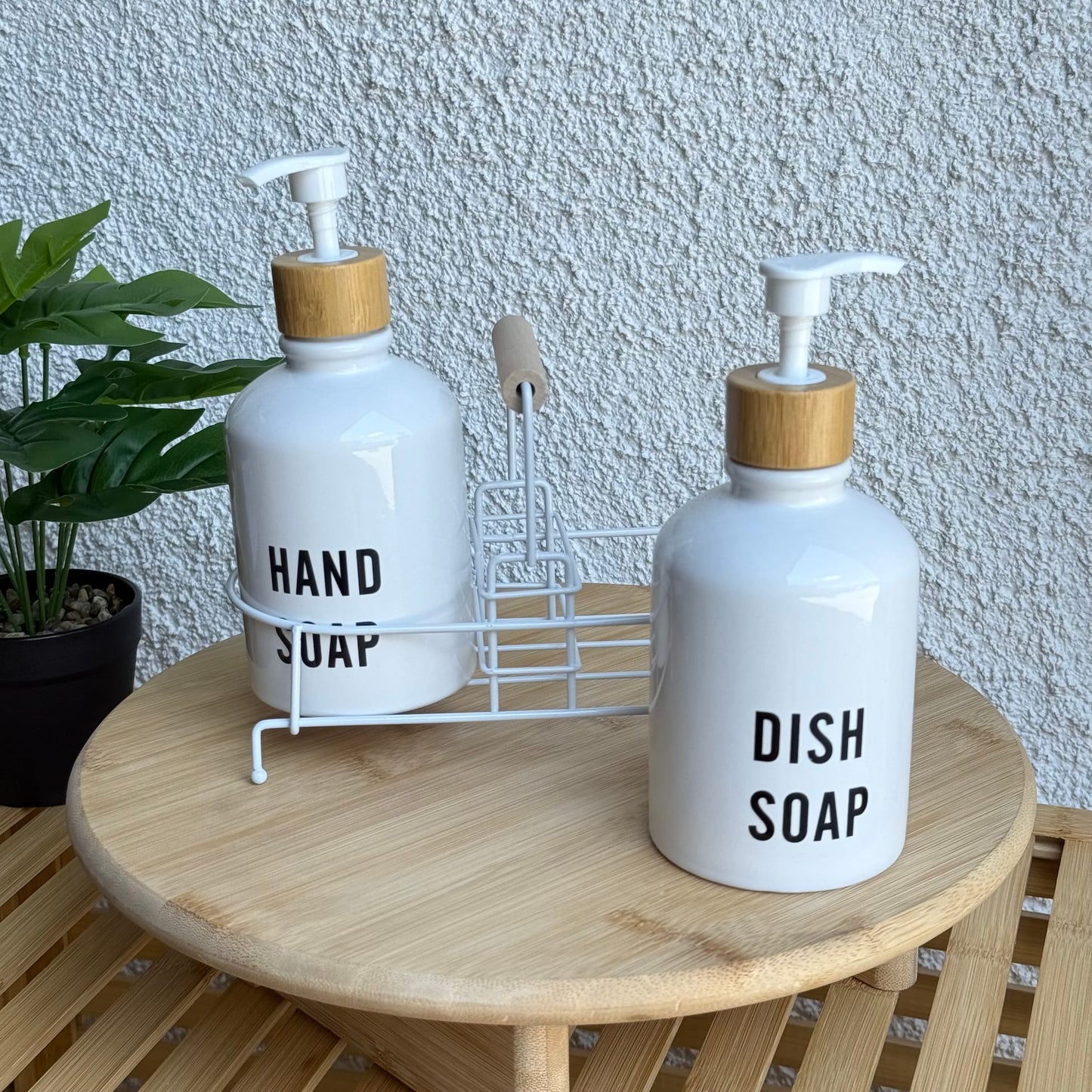 Tidy Standlı Sıvı Sabunluk Seti Beyaz