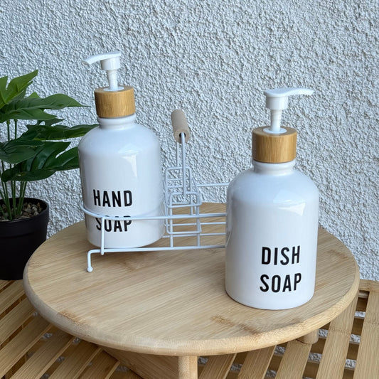 Tidy Standlı Sıvı Sabunluk Seti Beyaz